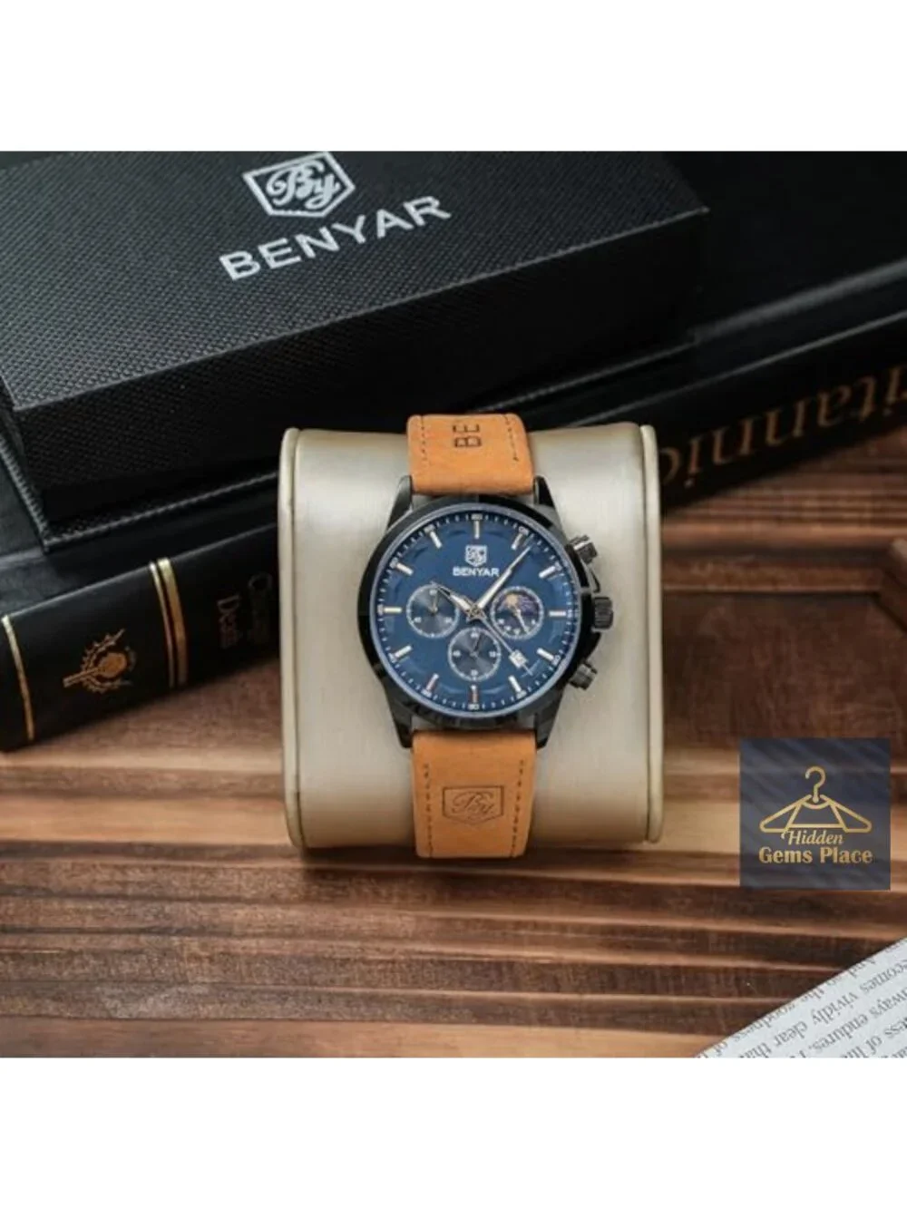 Men's Analog Quartz Chronograph Watch with Calendar Waterproof Stainless Steel